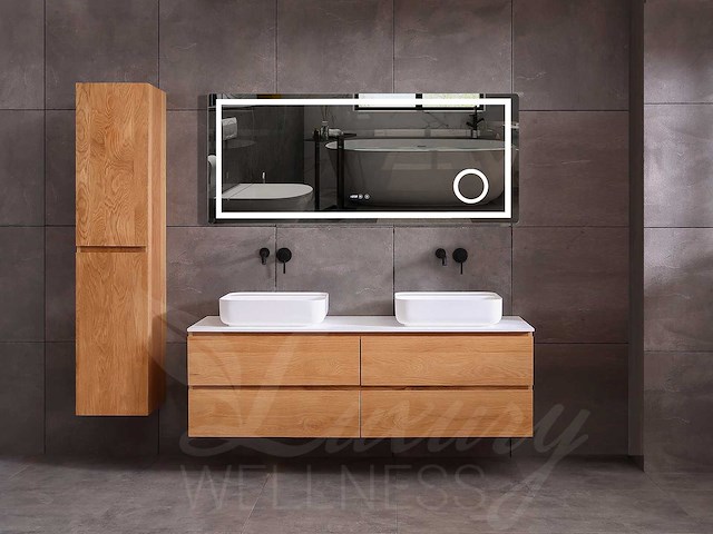 Mawialux eikenhout badmeubelset 2-persoons 140cm - natural - afbeelding 1 van  18