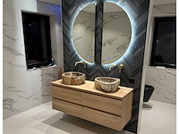 Mawialux eikenhout badmeubelset 2-persoons 140cm - natural - afbeelding 16 van  18