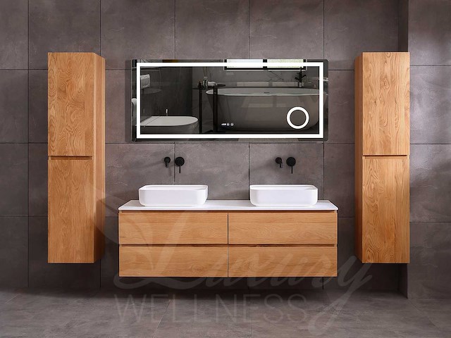 Mawialux eikenhout badmeubelset 2-persoons 140cm - natural - afbeelding 13 van  18