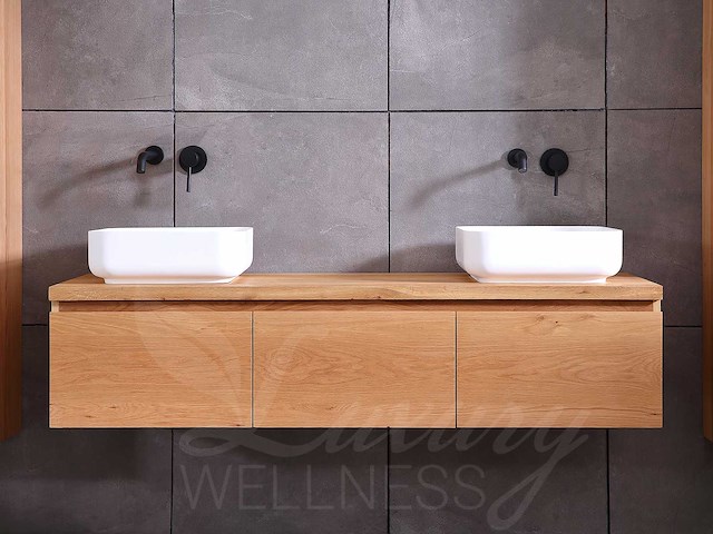 Mawialux eikenhout badmeubelset (zonder hangkast) 150 of 180cm (in 4 kleuren mogelijk) - afbeelding 9 van  28