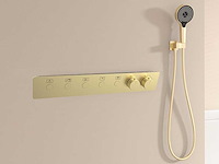 Mawialux exclusieve inbouw regendouche met 5 functies en bluetooth - geborsteld goud - afbeelding 3 van  5