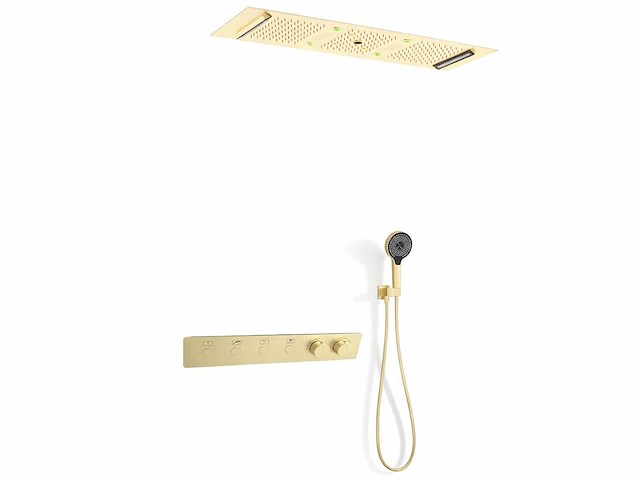 Mawialux exclusieve inbouw regendouche met 5 functies en bluetooth - geborsteld goud - afbeelding 1 van  5