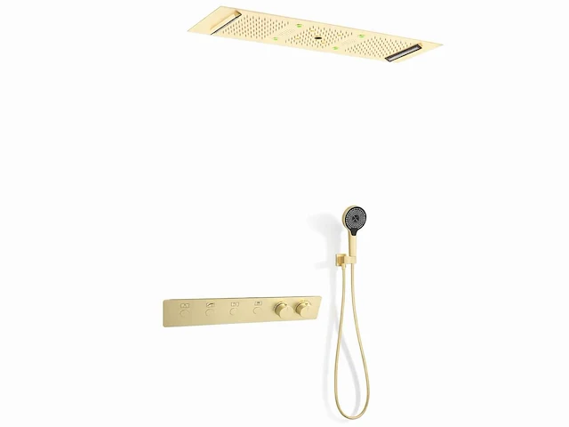 Mawialux exclusieve inbouw regendouche met 5 functies en bluetooth - geborsteld goud - afbeelding 4 van  5