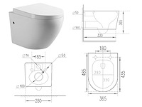 Mawialux hangend rimless toilet - alaska - glans wit - afbeelding 2 van  10