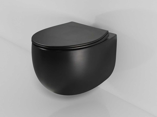 Mawialux hangend rimless toilet - mat zwart - afbeelding 5 van  10