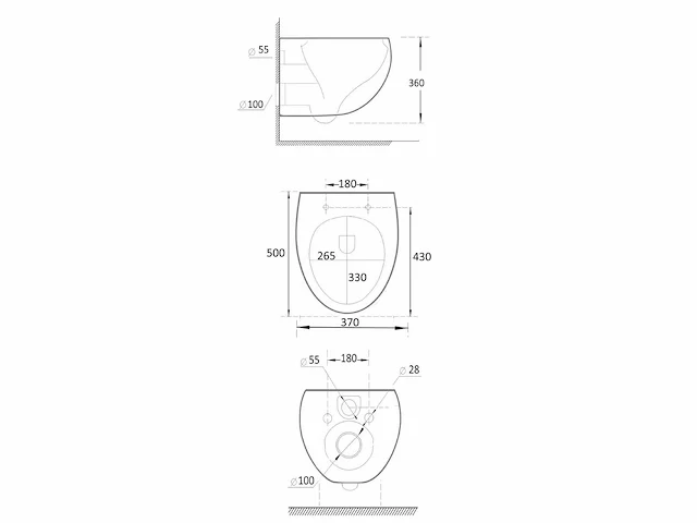 Mawialux hangend rimless toilet - mat zwart - afbeelding 10 van  10