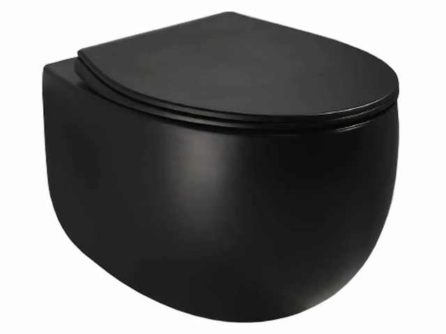 Mawialux hangend rimless toilet - mat zwart - afbeelding 1 van  10