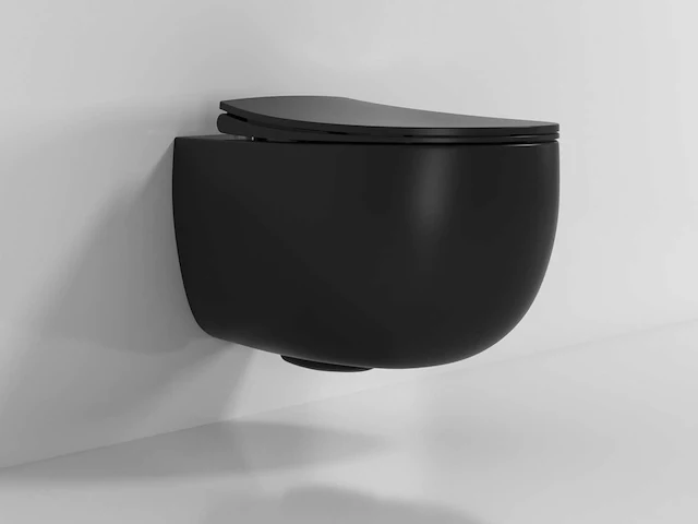 Mawialux hangend rimless toilet - mat zwart - afbeelding 7 van  10