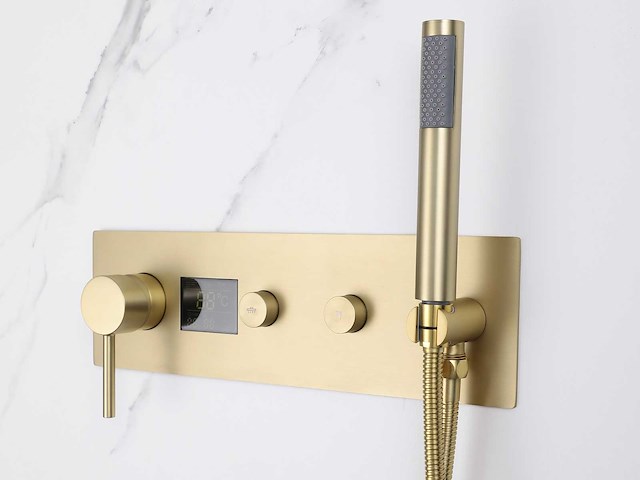 Mawialux inbouw regendouche - digitaal display - geborsteld goud - afbeelding 8 van  33