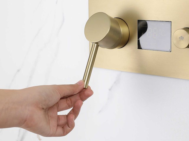 Mawialux inbouw regendouche - digitaal display - geborsteld goud - afbeelding 14 van  33