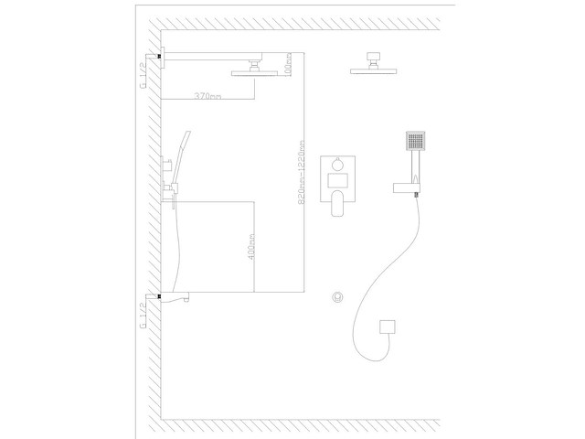Mawialux inbouw regendouche mat zwart - digitaal display - afbeelding 6 van  8