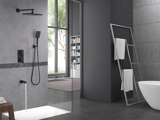 Mawialux inbouw regendouche mat zwart - digitaal display - afbeelding 2 van  5