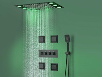 Mawialux inbouw regendouche mat zwart met massagejets - afbeelding 2 van  12