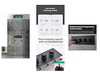 Mawialux inbouw regendouche mat zwart met massagejets - afbeelding 3 van  12