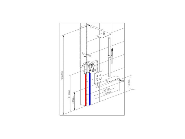Mawialux inbouw regendouche met (mat zwart of gunmetal grey) - afbeelding 13 van  14