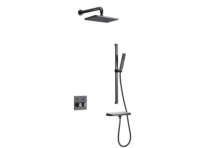 Mawialux inbouw regendouche met (mat zwart of gunmetal grey) - afbeelding 1 van  10