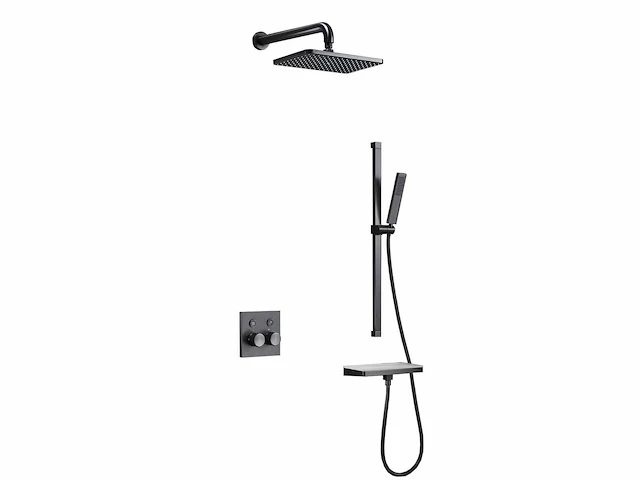 Mawialux inbouw regendouche met (mat zwart of gunmetal grey) - afbeelding 1 van  10