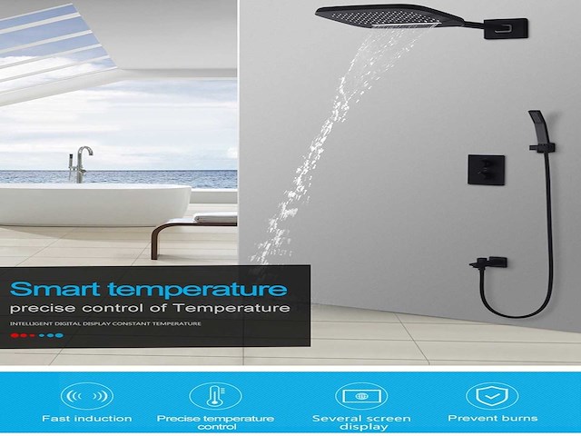 Mawialux inbouw regendouche met smart thermostaatkraan (keuze uit rvs of mat zwart) - afbeelding 28 van  36