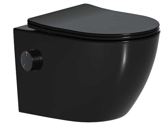 Mawialux inbouw wandcloset met bidet mat zwart - afbeelding 1 van  4