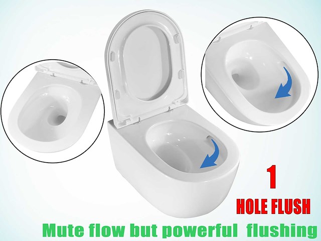 Mawialux inbouw wandcloset met closetzitting - turbo flush - glans wit - afbeelding 11 van  11