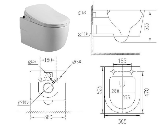 Mawialux inbouw wandcloset met reiniging en automatische closetzitting - afbeelding 14 van  14