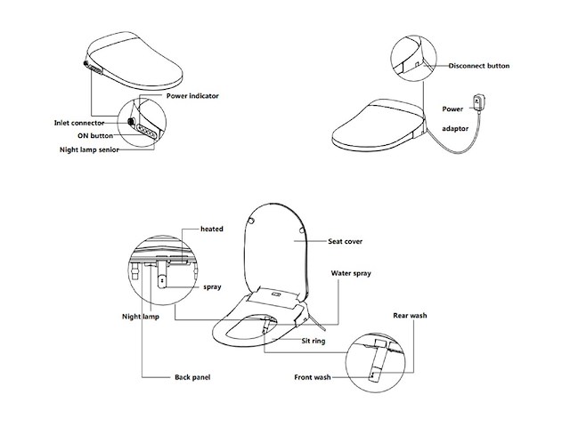 Mawialux inbouw wandcloset met reiniging en automatische closetzitting - afbeelding 3 van  14