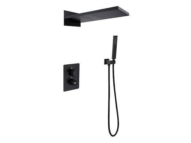 Mawialux inbouw waterval regendouche - digitaal display (mat zwart of gunmetal grey) - afbeelding 5 van  12