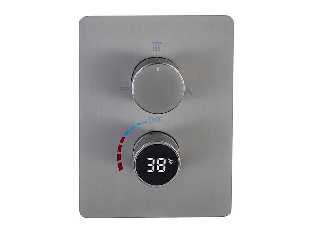 Mawialux inbouw waterval regendouche - digitaal display (mat zwart of gunmetal grey) - afbeelding 6 van  12