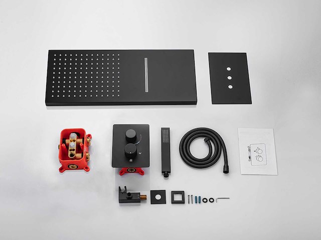 Mawialux inbouw waterval regendouche - digitaal display (mat zwart of gunmetal grey) - afbeelding 2 van  12