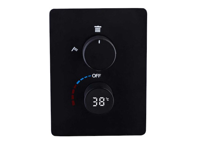 Mawialux inbouw waterval regendouche - digitaal display (mat zwart of gunmetal grey) - afbeelding 9 van  12