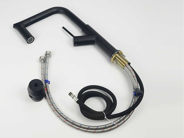 Mawialux keukenkraan met uitneembare sproeikop - mat zwart - afbeelding 2 van  8