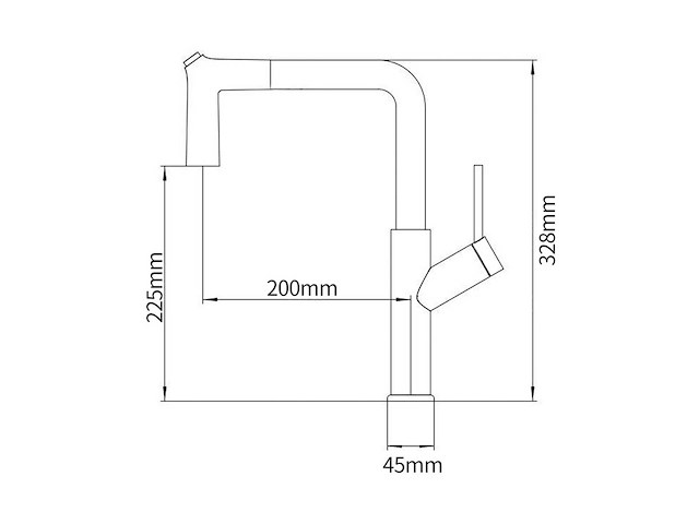 Mawialux keukenkraan met uitneembare sproeikop - mat zwart - afbeelding 7 van  8