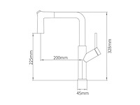 Mawialux keukenkraan met uitneembare sproeikop - mat zwart - afbeelding 7 van  8