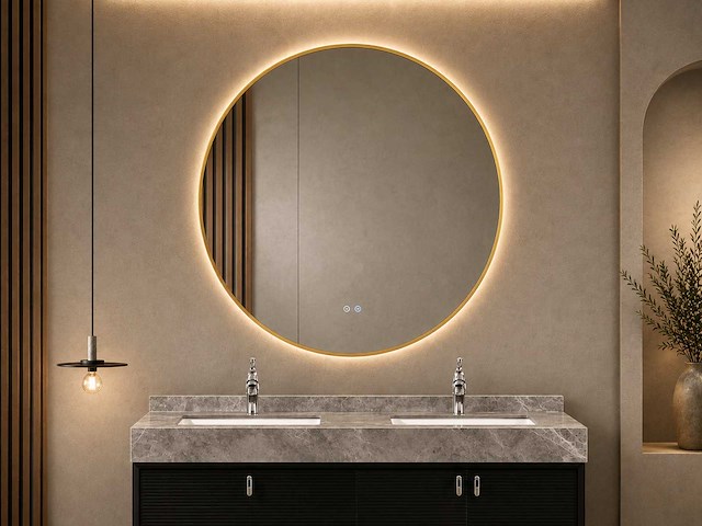 Mawialux led spiegel rond met rand (80-120cm keuze) - afbeelding 1 van  13