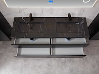 Mawialux mat zwart badkamermeubel 160cm (diverse opstellingen) - afbeelding 2 van  71