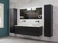 Mawialux mat zwart badkamermeubel 160cm (diverse opstellingen) - afbeelding 14 van  71