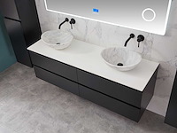 Mawialux mat zwart badkamermeubel 160cm (diverse opstellingen) - afbeelding 17 van  71