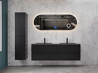 Mawialux mat zwart badkamermeubel 160cm (diverse opstellingen) - afbeelding 27 van  71