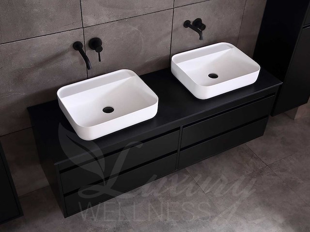 Mawialux mat zwart badkamermeubel 160cm (diverse opstellingen) - afbeelding 57 van  71