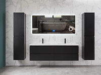 Mawialux mat zwart badkamermeubel 160cm (diverse opstellingen) - afbeelding 7 van  71