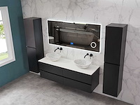 Mawialux mat zwart badkamermeubel 160cm (diverse opstellingen) - afbeelding 16 van  71