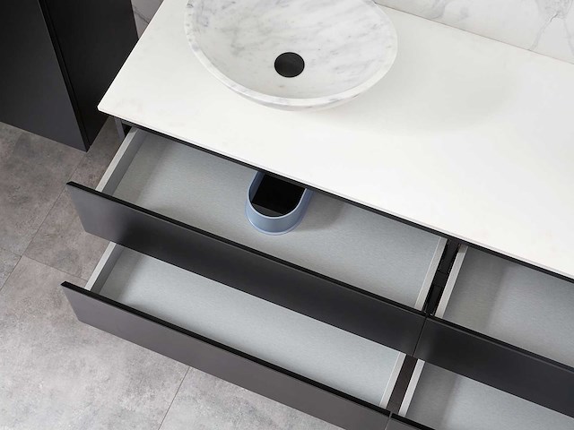 Mawialux mat zwart badkamermeubel 160cm (diverse opstellingen) - afbeelding 21 van  71