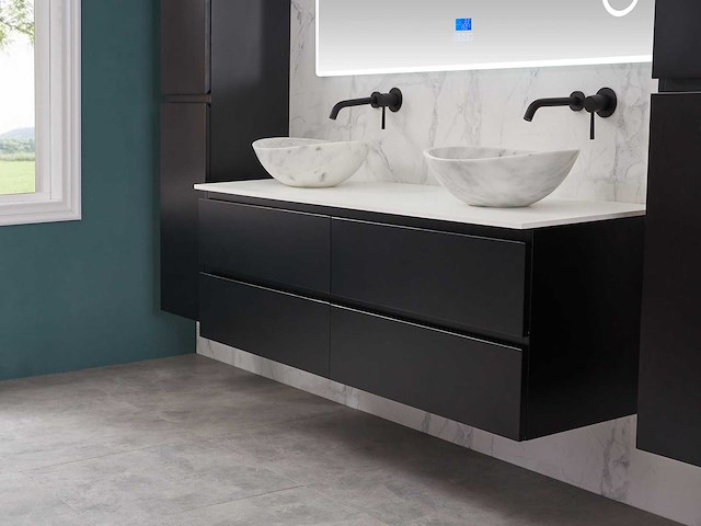 Mawialux mat zwart badkamermeubel 160cm (diverse opstellingen) - afbeelding 22 van  71