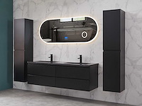 Mawialux mat zwart badkamermeubel 160cm (diverse opstellingen) - afbeelding 25 van  71