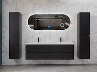 Mawialux mat zwart badkamermeubel 160cm (diverse opstellingen) - afbeelding 29 van  71