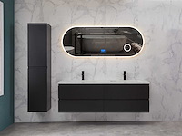 Mawialux mat zwart badkamermeubel 160cm (diverse opstellingen) - afbeelding 31 van  71