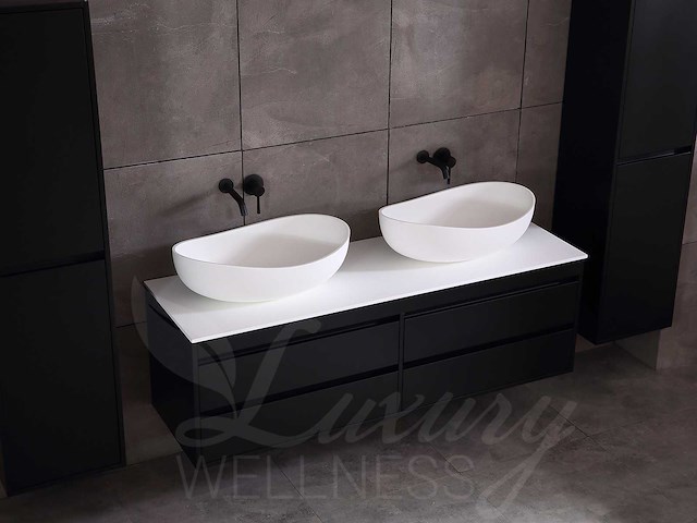 Mawialux mat zwart badkamermeubel 160cm (diverse opstellingen) - afbeelding 49 van  71