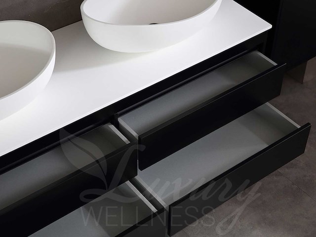 Mawialux mat zwart badkamermeubel 160cm (diverse opstellingen) - afbeelding 51 van  71