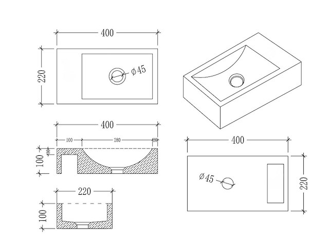 Mawialux onderkast met fontein voor toilet met natuursteen wastafel - afbeelding 4 van  6