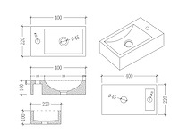 Mawialux onderkast met fontein voor toilet met natuursteen wastafel - afbeelding 5 van  6